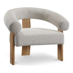 Winston Boucle Fabric Upholstered Accent Chair in Cream