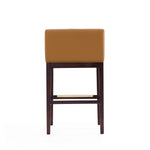 Kingsley Wood Upholstered Barstool in Camel