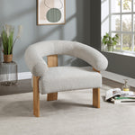 Winston Boucle Fabric Upholstered Accent Chair in Cream
