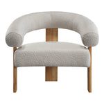Winston Boucle Fabric Upholstered Accent Chair in Cream