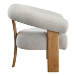 Winston Boucle Fabric Upholstered Accent Chair in Cream