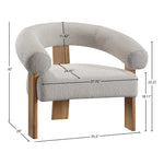 Winston Boucle Fabric Upholstered Accent Chair in Cream