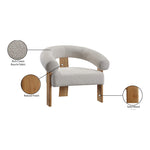 Winston Boucle Fabric Upholstered Accent Chair in Cream