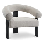 Winston Boucle Fabric Upholstered Accent Chair in Cream