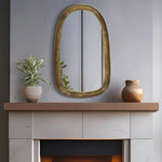 Auberge Aluminum Frame Mirror in Brass
