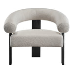 Winston Boucle Fabric Upholstered Accent Chair in Cream
