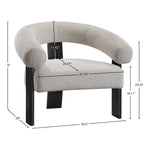 Winston Boucle Fabric Upholstered Accent Chair in Cream