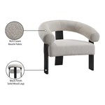 Winston Boucle Fabric Upholstered Accent Chair in Cream