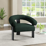Winston Boucle Fabric Upholstered Accent Chair in Green