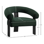 Winston Boucle Fabric Upholstered Accent Chair in Green