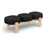 Woodcrest Vegan Leather Upholstered Bench in Black
