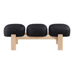 Woodcrest Vegan Leather Upholstered Bench in Black