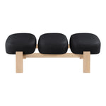 Woodcrest Vegan Leather Upholstered Bench in Black