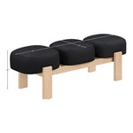 Woodcrest Vegan Leather Upholstered Bench in Black