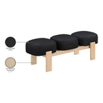 Woodcrest Vegan Leather Upholstered Bench in Black