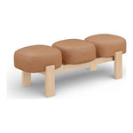 Woodcrest Vegan Leather Upholstered Bench in Cognac