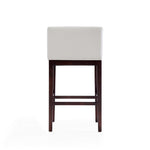Kingsley Wood Upholstered Barstool in Ivory