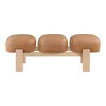 Woodcrest Vegan Leather Upholstered Bench in Cognac