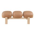 Woodcrest Vegan Leather Upholstered Bench in Cognac