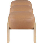 Woodcrest Vegan Leather Upholstered Bench in Cognac