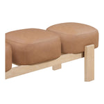 Woodcrest Vegan Leather Upholstered Bench in Cognac