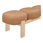 Woodcrest Vegan Leather Upholstered Bench in Cognac