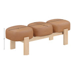 Woodcrest Vegan Leather Upholstered Bench in Cognac