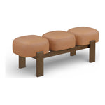 Woodcrest Vegan Leather Upholstered Bench in Cognac