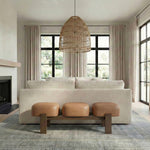 Woodcrest Vegan Leather Upholstered Bench in Cognac