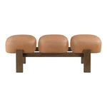 Woodcrest Vegan Leather Upholstered Bench in Cognac