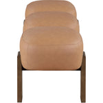 Woodcrest Vegan Leather Upholstered Bench in Cognac