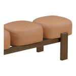 Woodcrest Vegan Leather Upholstered Bench in Cognac