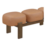 Woodcrest Vegan Leather Upholstered Bench in Cognac