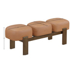 Woodcrest Vegan Leather Upholstered Bench in Cognac