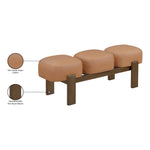 Woodcrest Vegan Leather Upholstered Bench in Cognac