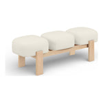 Woodcrest Vegan Leather Upholstered Bench in Cream