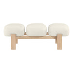 Woodcrest Vegan Leather Upholstered Bench in Cream