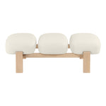 Woodcrest Vegan Leather Upholstered Bench in Cream