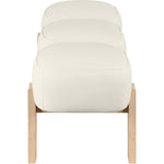 Woodcrest Vegan Leather Upholstered Bench in Cream