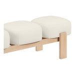 Woodcrest Vegan Leather Upholstered Bench in Cream