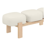 Woodcrest Vegan Leather Upholstered Bench in Cream