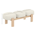 Woodcrest Vegan Leather Upholstered Bench in Cream