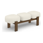 Woodcrest Vegan Leather Upholstered Bench in Cream
