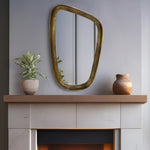 Auberge Aluminum Frame Mirror in Brass
