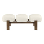 Woodcrest Vegan Leather Upholstered Bench in Cream