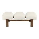 Woodcrest Vegan Leather Upholstered Bench in Cream