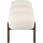 Woodcrest Vegan Leather Upholstered Bench in Cream