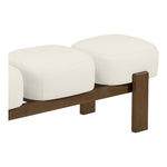 Woodcrest Vegan Leather Upholstered Bench in Cream