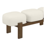 Woodcrest Vegan Leather Upholstered Bench in Cream