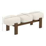 Woodcrest Vegan Leather Upholstered Bench in Cream